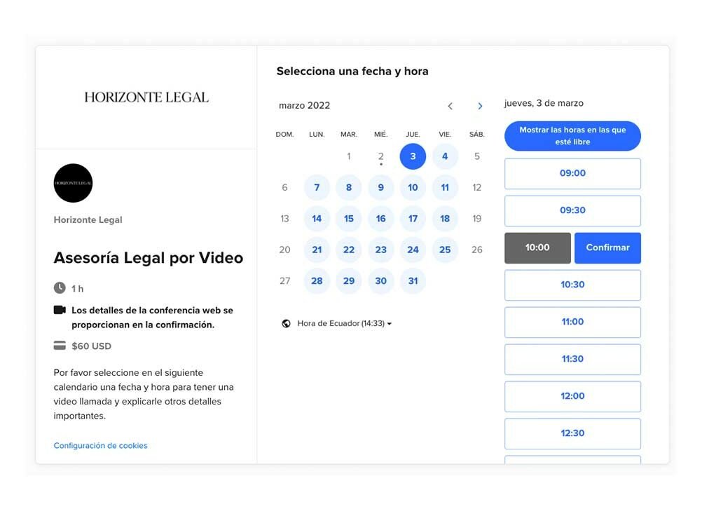 Agendamiento de citas automático e1648500447467 - Horizonte Legal